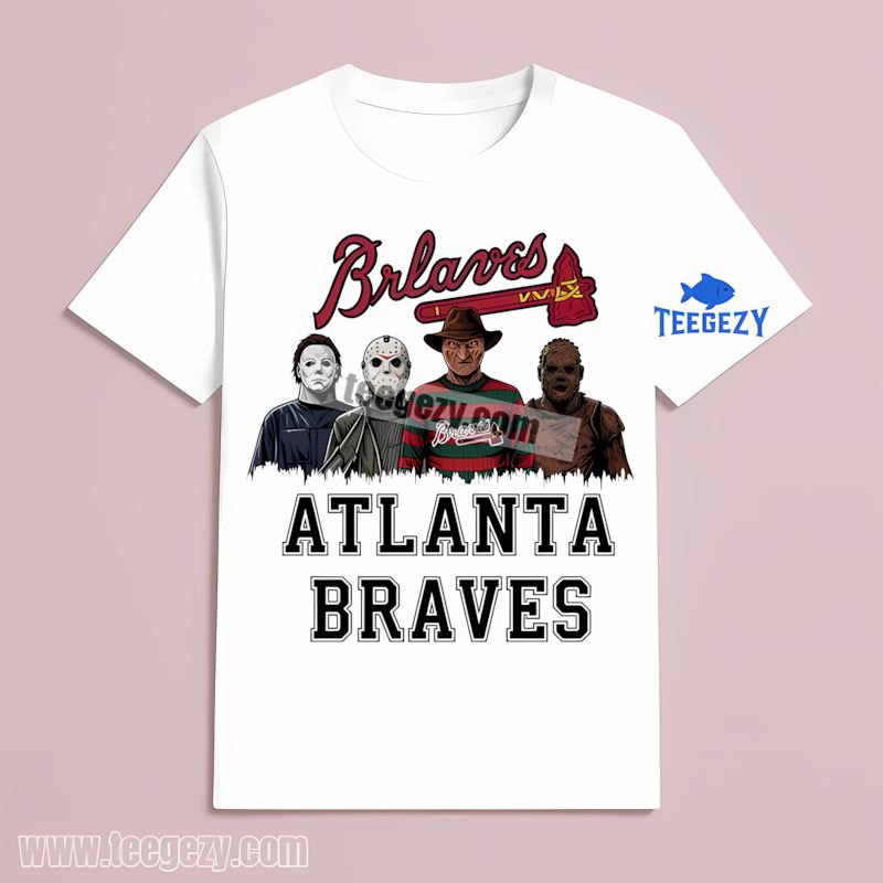 Atlanta Braves Halloween Horror Killers Adults T-Shirt Atlanta Braves Halloween Horror Killers Adults T-Shirt