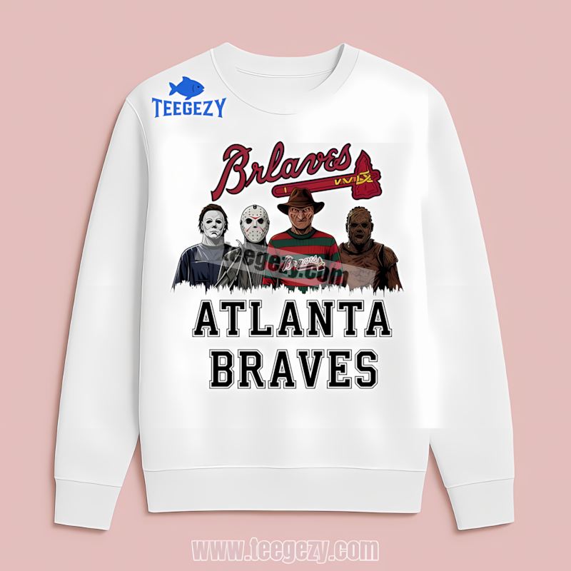 Atlanta Braves Halloween Horror Killers Adults Long Sleeve Atlanta Braves Halloween Horror Killers Adults Long Sleeve