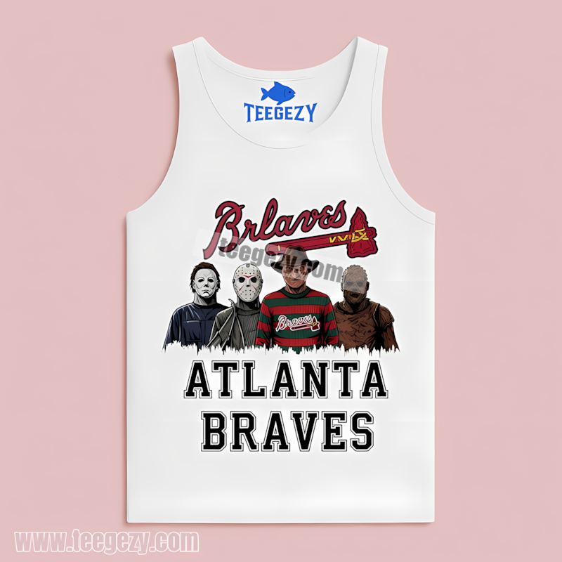 Atlanta Braves Halloween Horror Killers Adults Tanktop Atlanta Braves Halloween Horror Killers Adults Tanktop