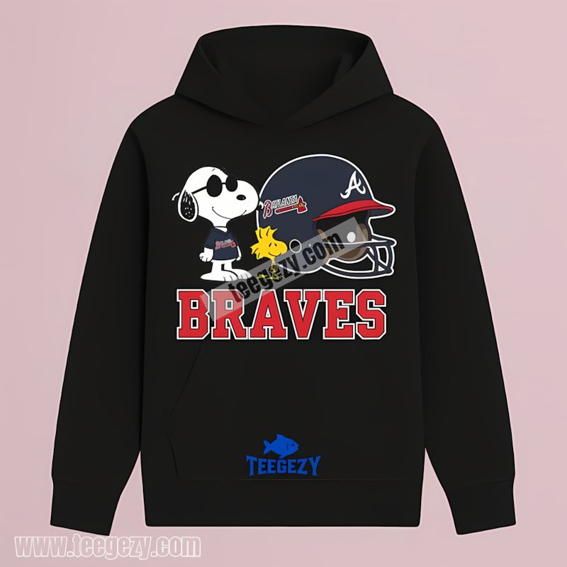 Atlanta Braves Helmet Vs Snoopy Woodstock Color Hoodie Atlanta Braves Helmet Vs Snoopy Woodstock Color Hoodie