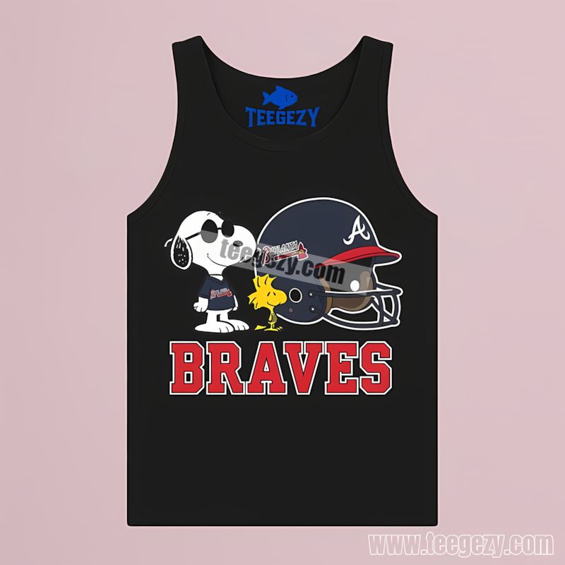 Atlanta Braves Helmet Vs Snoopy Woodstock Color Tanktop Atlanta Braves Helmet Vs Snoopy Woodstock Color Tanktop