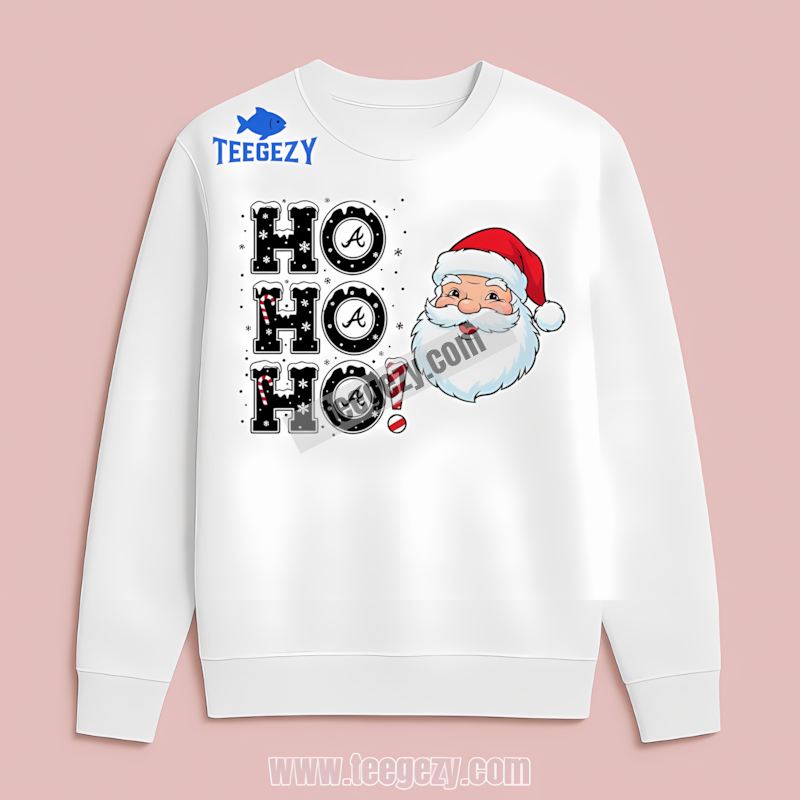 Atlanta Braves Ho Ho Ho Santa Christmas Graphic Long Sleeve Atlanta Braves Ho Ho Ho Santa Christmas Graphic Long Sleeve