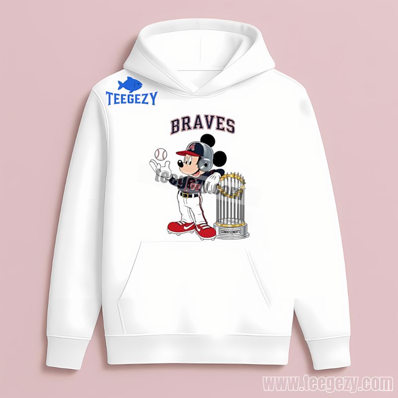 Atlanta Braves Mickey Baseball Bat Cartoon Vintage Hoodie Atlanta Braves Mickey Baseball Bat Cartoon Vintage Hoodie