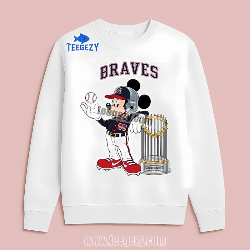 Atlanta Braves Mickey Baseball Bat Cartoon Vintage Long Sleeve Atlanta Braves Mickey Baseball Bat Cartoon Vintage Long Sleeve