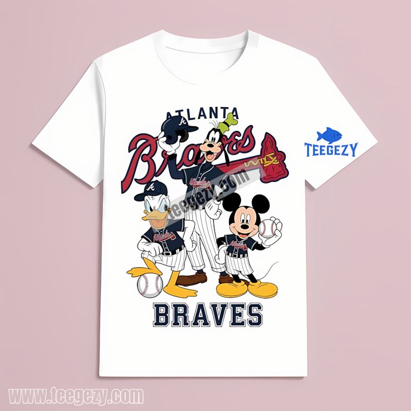 Atlanta Braves Mickey Donald Goofy Disney Trendy T-Shirt Atlanta Braves Mickey Donald Goofy Disney Trendy T-Shirt