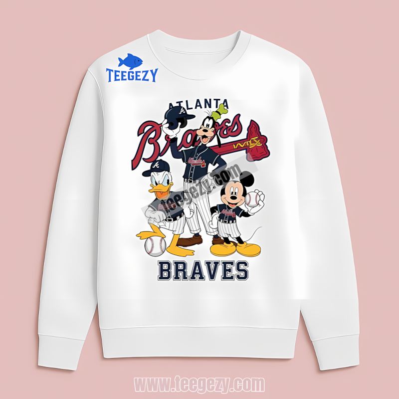 Atlanta Braves Mickey Donald Goofy Disney Trendy Long Sleeve Atlanta Braves Mickey Donald Goofy Disney Trendy Long Sleeve