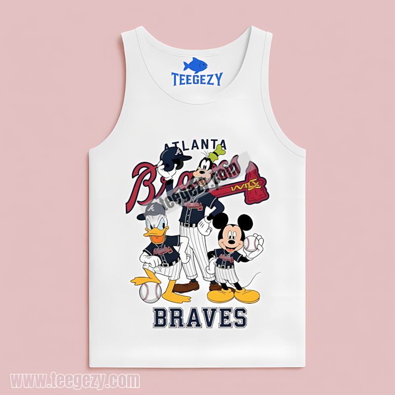 Atlanta Braves Mickey Donald Goofy Disney Trendy Tanktop Atlanta Braves Mickey Donald Goofy Disney Trendy Tanktop