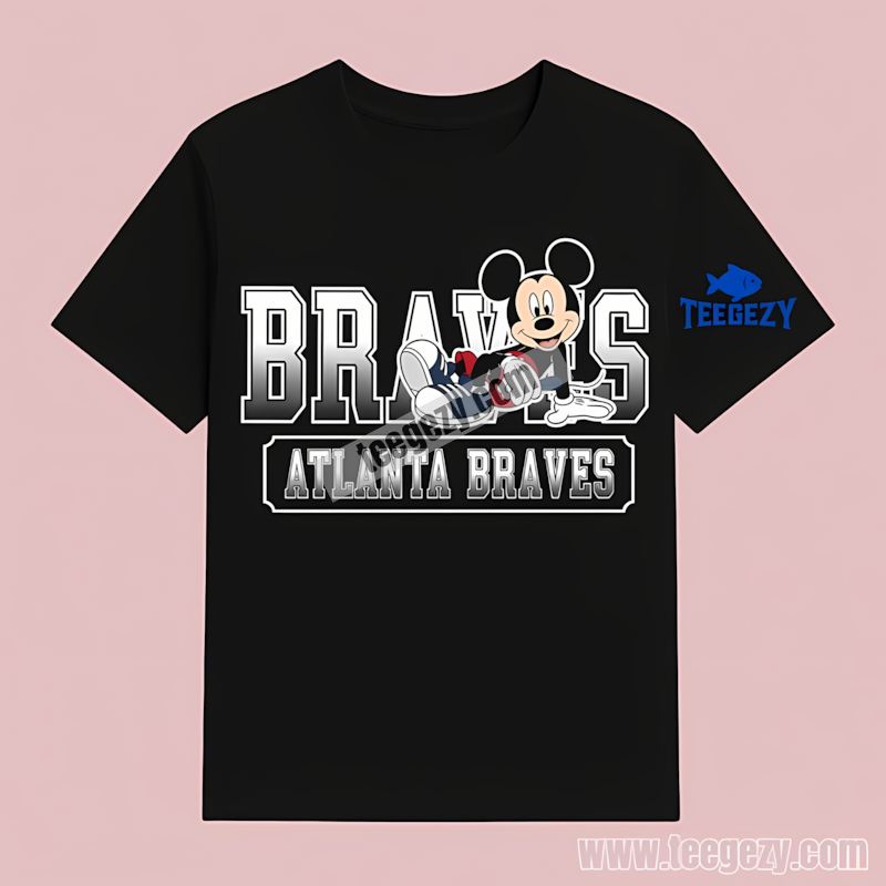 Atlanta Braves Mickey Mouse Relaxed Style Classic T-Shirt Atlanta Braves Mickey Mouse Relaxed Style Classic T-Shirt