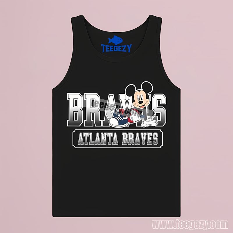 Atlanta Braves Mickey Mouse Relaxed Style Classic Tanktop Atlanta Braves Mickey Mouse Relaxed Style Classic Tanktop