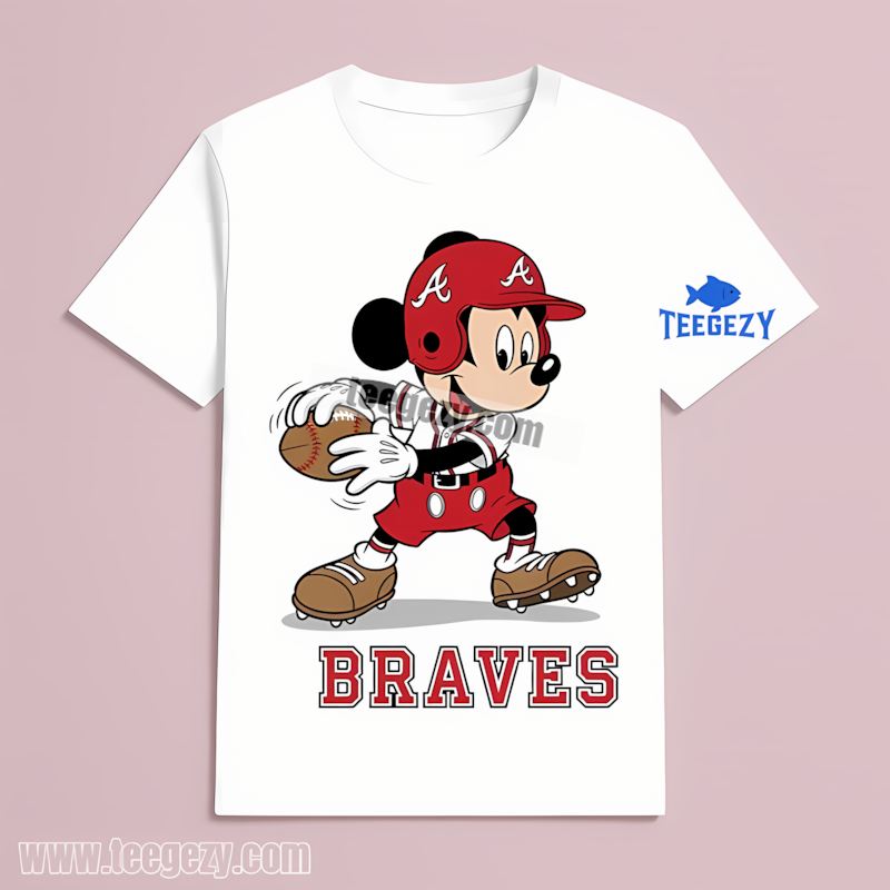 Atlanta Braves Mickey Quarterback Baseball Vintage T-Shirt Atlanta Braves Mickey Quarterback Baseball Vintage T-Shirt