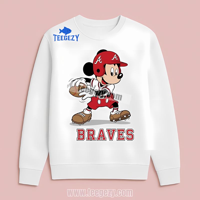 Atlanta Braves Mickey Quarterback Baseball Vintage Long Sleeve Atlanta Braves Mickey Quarterback Baseball Vintage Long Sleeve