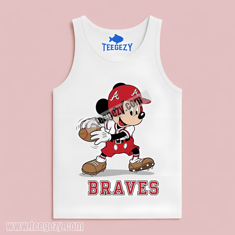 Atlanta Braves Mickey Quarterback Baseball Vintage Tanktop Atlanta Braves Mickey Quarterback Baseball Vintage Tanktop