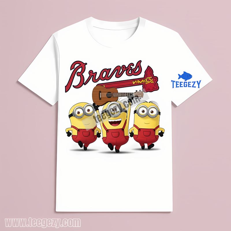 Atlanta Braves Minions Cartoon Regular T-Shirt Atlanta Braves Minions Cartoon Regular T-Shirt