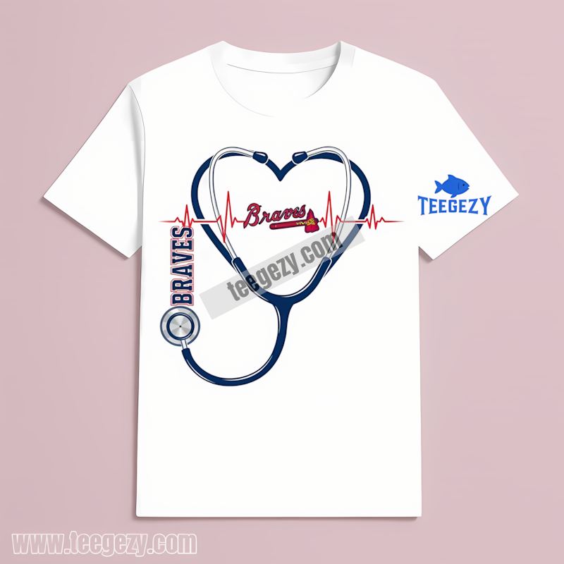 Atlanta Braves Nurse Heartbeat Medical Trendy T-Shirt Atlanta Braves Nurse Heartbeat Medical Trendy T-Shirt