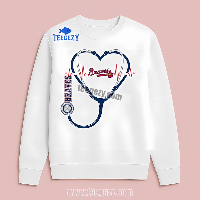 Atlanta Braves Nurse Heartbeat Medical Trendy Long Sleeve Atlanta Braves Nurse Heartbeat Medical Trendy Long Sleeve