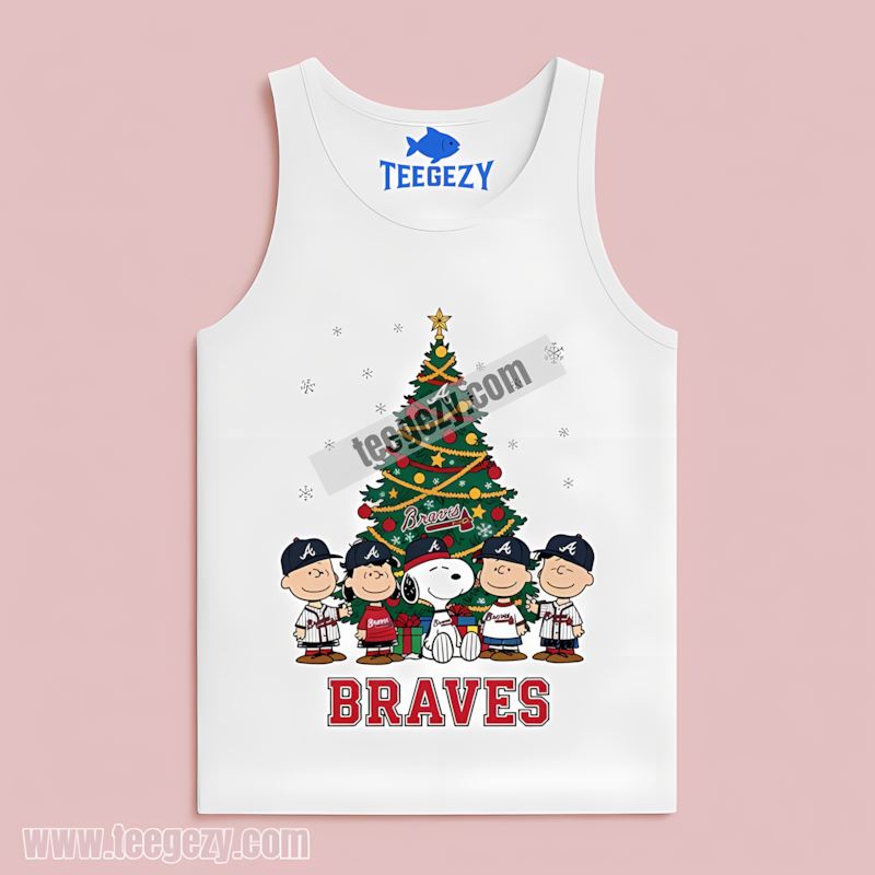 Atlanta Braves Peanuts Christmas Holiday Trendy Tanktop Atlanta Braves Peanuts Christmas Holiday Trendy Tanktop