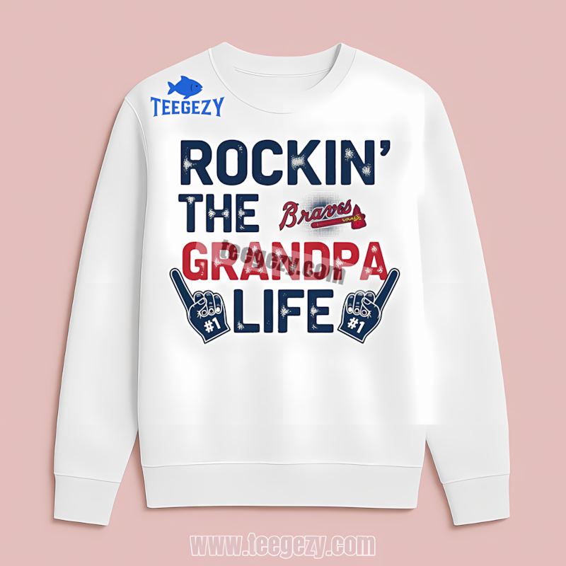 Atlanta Braves Rockin The Grandpa Life Baseball Long Sleeve Atlanta Braves Rockin The Grandpa Life Baseball Long Sleeve