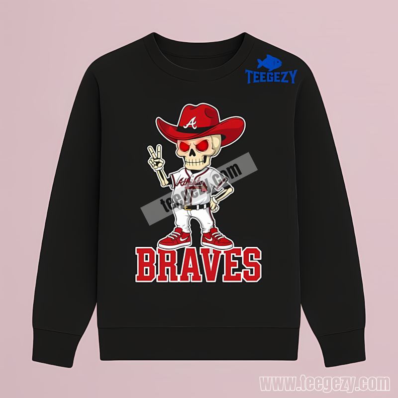 Atlanta Braves Skeleton Cowboy Western Classic Long Sleeve Atlanta Braves Skeleton Cowboy Western Classic Long Sleeve