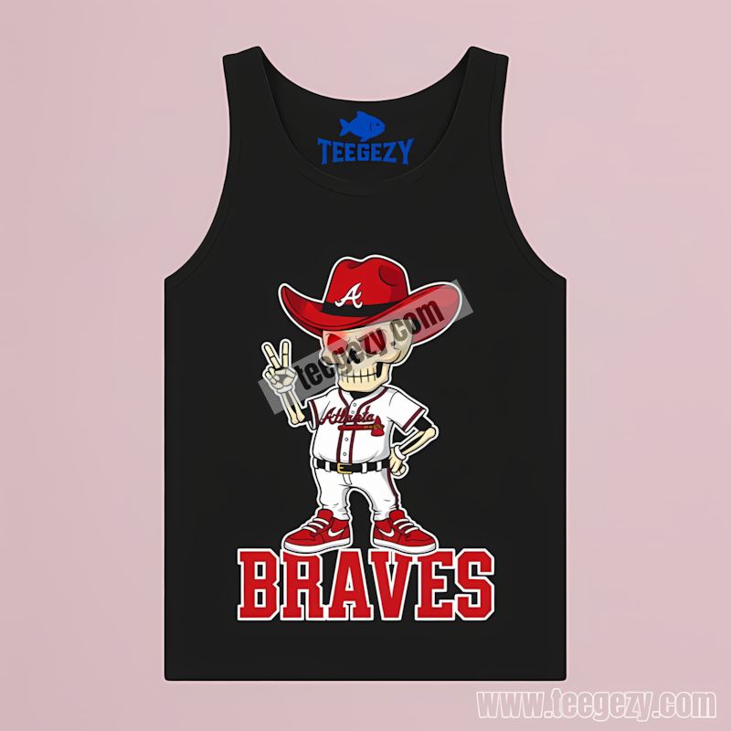 Atlanta Braves Skeleton Cowboy Western Classic Tanktop Atlanta Braves Skeleton Cowboy Western Classic Tanktop