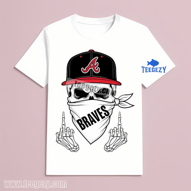 Atlanta Braves Skull Bandana Baseball Retro T-Shirt Atlanta Braves Skull Bandana Baseball Retro T-Shirt