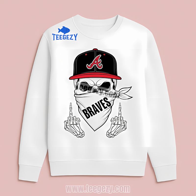 Atlanta Braves Skull Bandana Baseball Retro Long Sleeve Atlanta Braves Skull Bandana Baseball Retro Long Sleeve