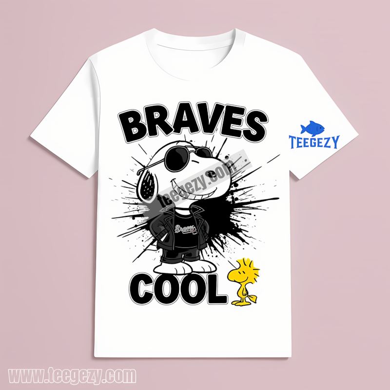 Atlanta Braves Snoopy Cool Baseball Retro T-Shirt Atlanta Braves Snoopy Cool Baseball Retro T-Shirt