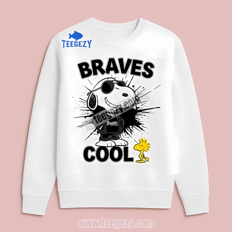 Atlanta Braves Snoopy Cool Baseball Retro Long Sleeve Atlanta Braves Snoopy Cool Baseball Retro Long Sleeve