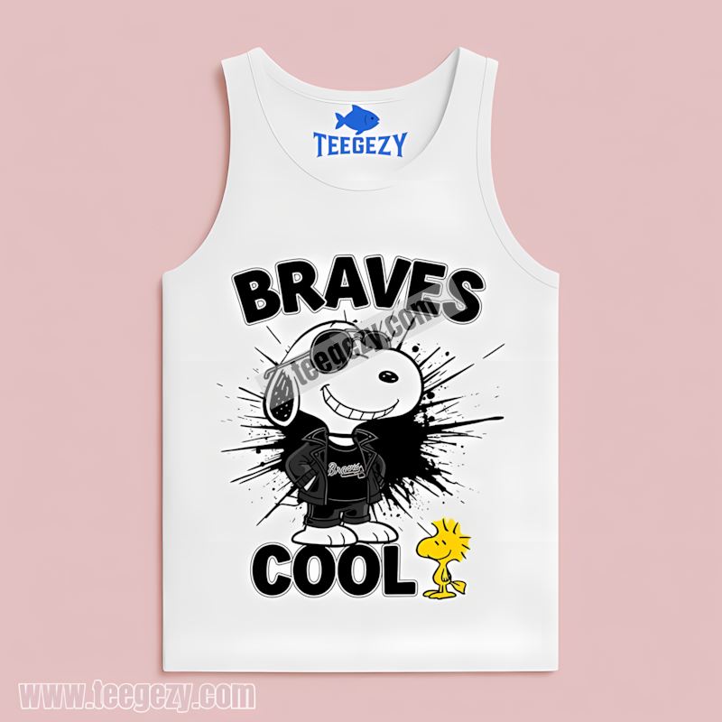 Atlanta Braves Snoopy Cool Baseball Retro Tanktop Atlanta Braves Snoopy Cool Baseball Retro Tanktop