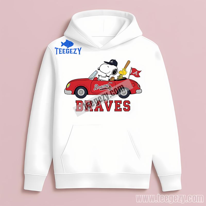 Atlanta Braves Snoopy Driving Car Sports Hoodie Atlanta Braves Snoopy Driving Car Sports Hoodie