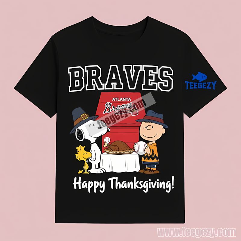 Atlanta Braves Snoopy Thanksgiving Holiday Unisex T-Shirt Atlanta Braves Snoopy Thanksgiving Holiday Unisex T-Shirt