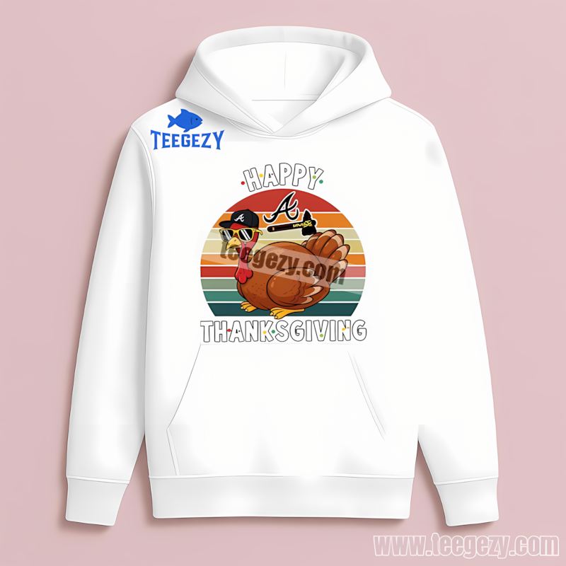 Atlanta Braves Thanksgiving Turkey Family Color Hoodie Atlanta Braves Thanksgiving Turkey Family Color Hoodie