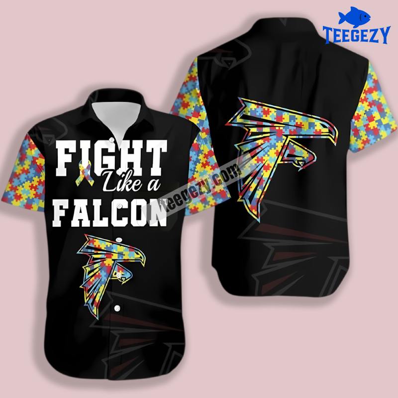 Atlanta Falcons Black Autism Awareness Cute Hawaiian Shirt Atlanta Falcons Black Autism Awareness Cute Hawaiian Shirt