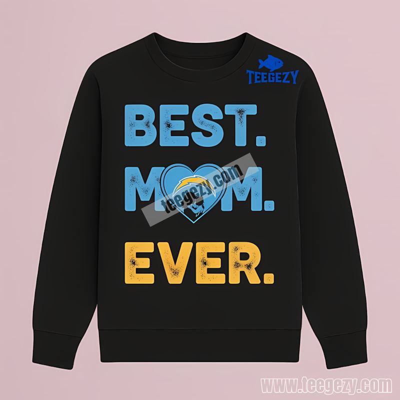 Best Mom Ever Heart Los Angeles Chargers Color Long Sleeve Best Mom Ever Heart Los Angeles Chargers Color Long Sleeve