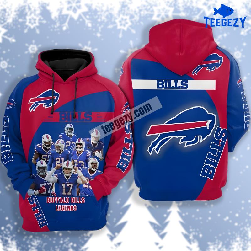 Buffalo Bills 3D Hoodie Zipper Blue White Buffalo Bills 3D Hoodie Zipper Blue White