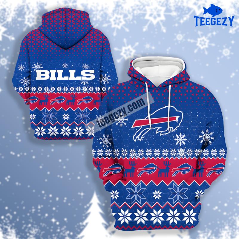 Blue White Buffalo Bills 3D Hoodie Zipper Blue White Buffalo Bills 3D Hoodie Zipper