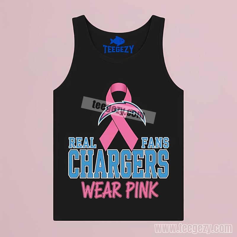 Breast Cancer Awareness Fans Wear Pink Los Angeles Chargers Retro Tanktop Breast Cancer Awareness Fans Wear Pink Los Angeles Chargers Retro Tanktop