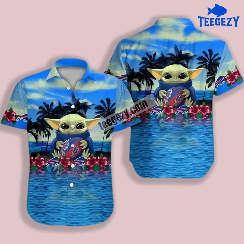 Buffalo Bills Baby Yoda Beach Royal Blue Hawaiian Shirt Buffalo Bills Baby Yoda Beach Royal Blue Hawaiian Shirt