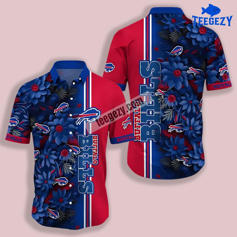 Buffalo Bills Blue Dahlias Flowers Vintage Hawaiian Shirt Buffalo Bills Blue Dahlias Flowers Vintage Hawaiian Shirt