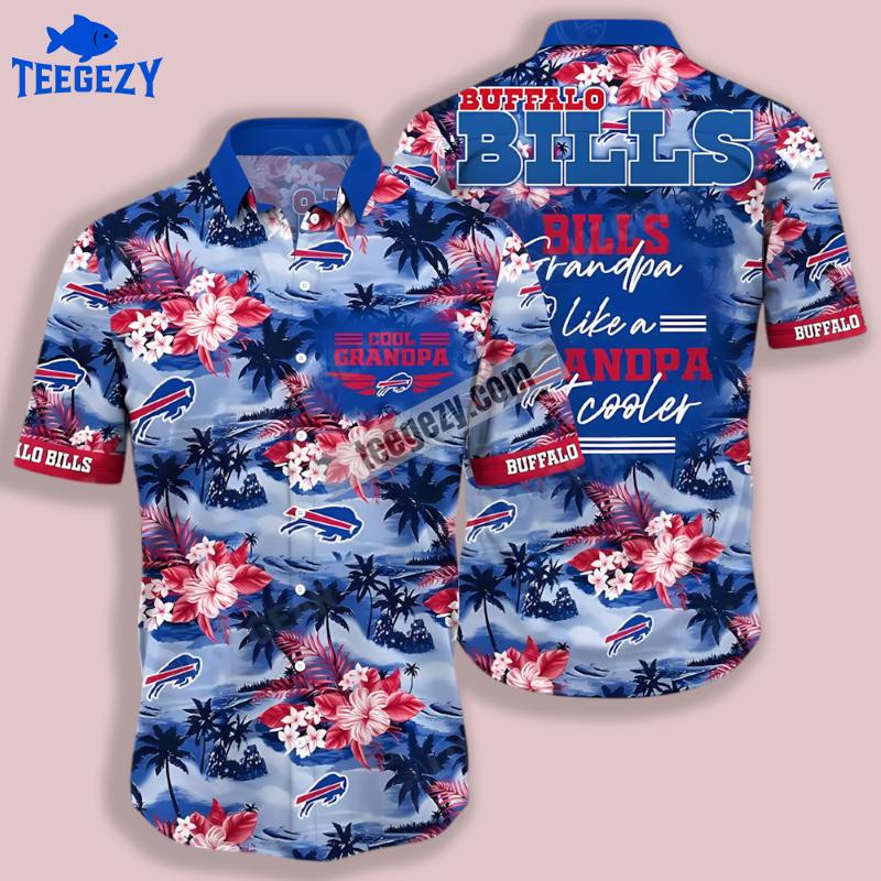 Buffalo Bills Cool Grandpa Blue Retro Hawaiian Shirt Buffalo Bills Cool Grandpa Blue Retro Hawaiian Shirt