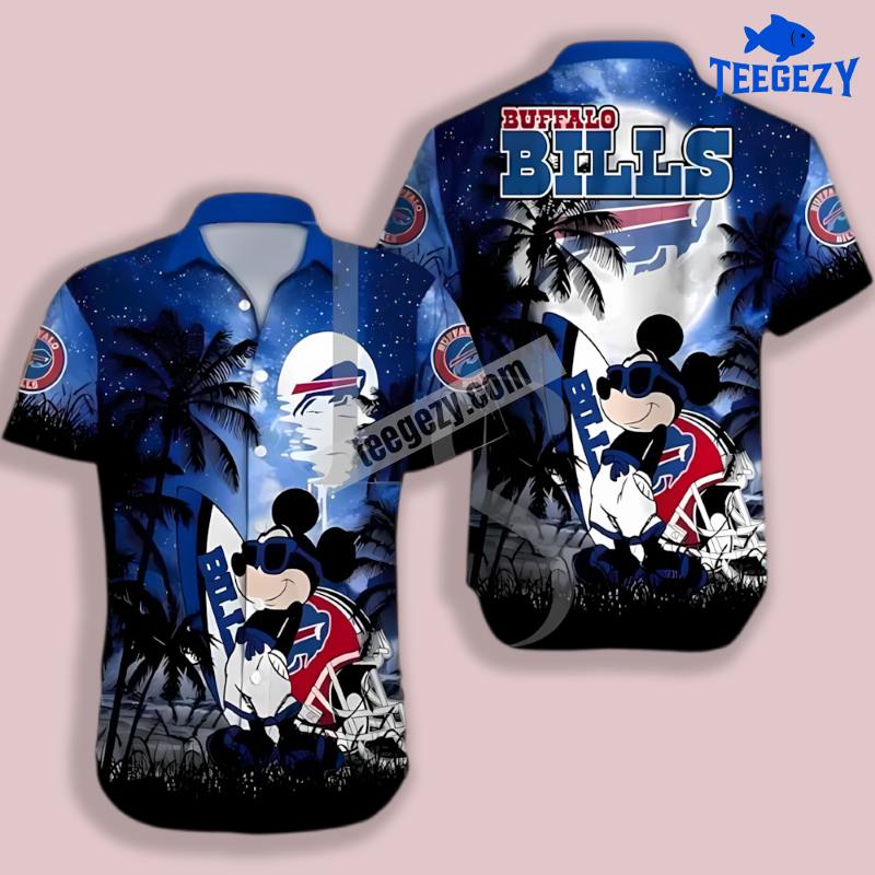 Buffalo Bills Mickey Hug Surfboard Blue Hawaiian Shirt Style Buffalo Bills Mickey Hug Surfboard Blue Hawaiian Shirt Style