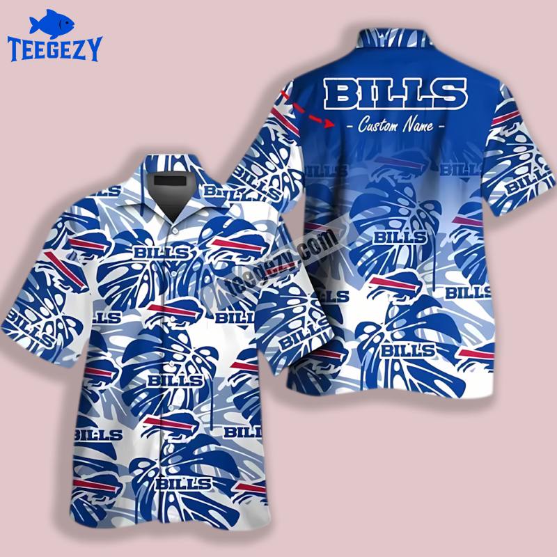 Buffalo Bills Monstera Leaves Blue Classic Hawaiian Shirt Buffalo Bills Monstera Leaves Blue Classic Hawaiian Shirt