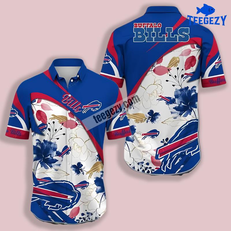 Buffalo Bills Peony Flowers Blue Cute Hawaiian Shirt Buffalo Bills Peony Flowers Blue Cute Hawaiian Shirt