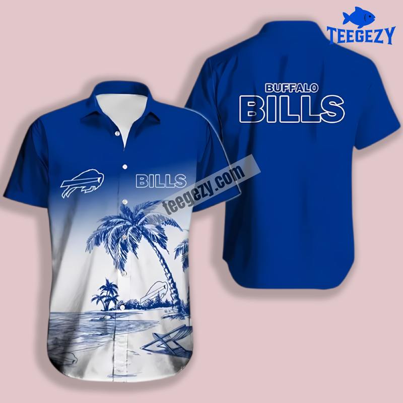Buffalo Bills Tropical Breeze Blue Hawaiian Button Down Buffalo Bills Tropical Breeze Blue Hawaiian Button Down
