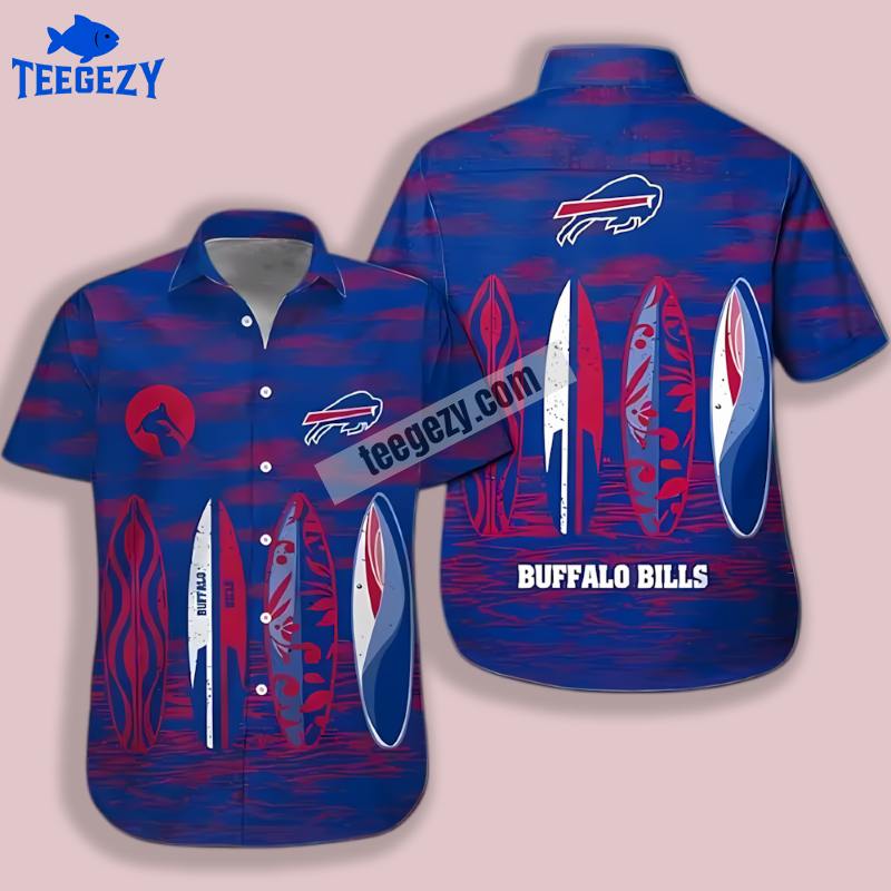 Buffalo Bills Vs Surfboard Blue Hawaiian Shirt Style Buffalo Bills Vs Surfboard Blue Hawaiian Shirt Style
