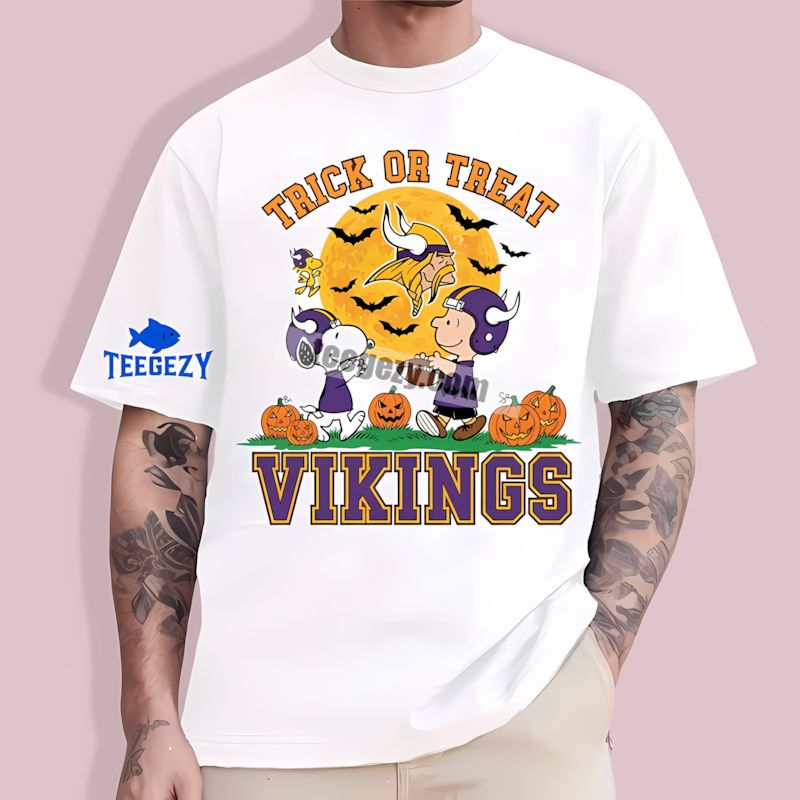 Charlie Brown Snoopy Halloween Minnesota Vikings T-Shirt Charlie Brown Snoopy Halloween Minnesota Vikings T-Shirt