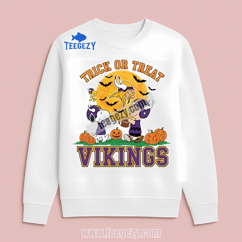 Charlie Brown Snoopy Halloween Minnesota Vikings Long Sleeve Charlie Brown Snoopy Halloween Minnesota Vikings Long Sleeve