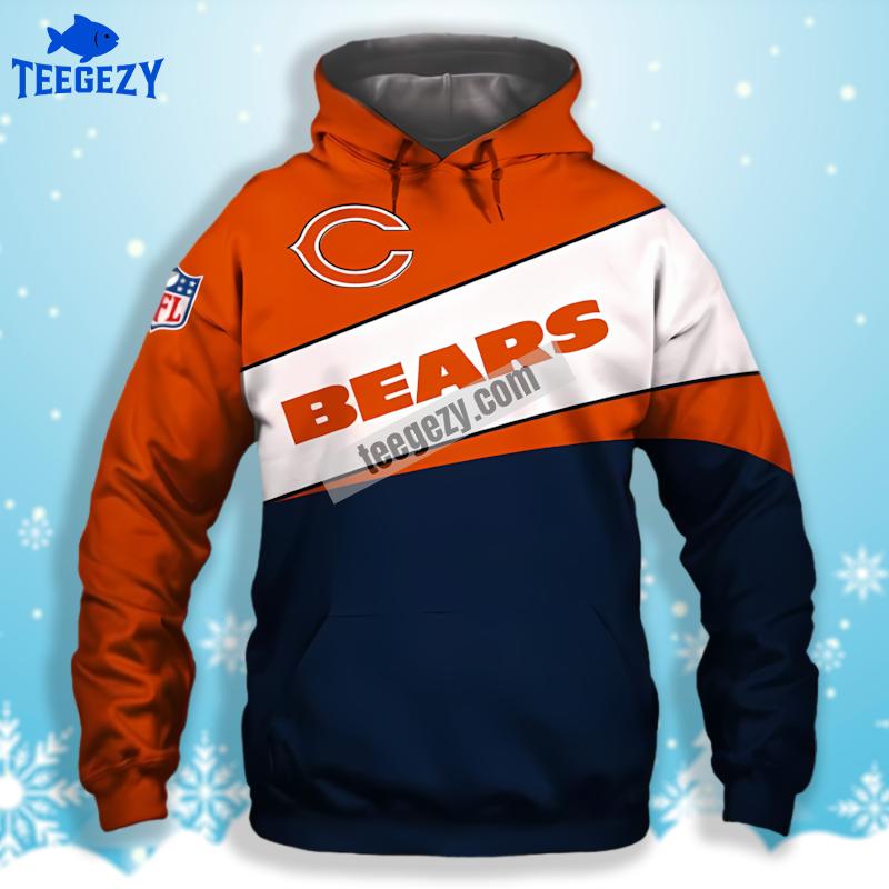 Chicago Bears White Blue 3D Womens Hoodie Chicago Bears White Blue 3D Womens Hoodie