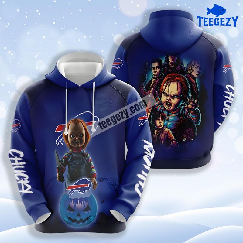 Chucky Childs Play Halloween Buffalo Bills Blue 3D Hoodie Printing Chucky Childs Play Halloween Buffalo Bills Blue 3D Hoodie Printing