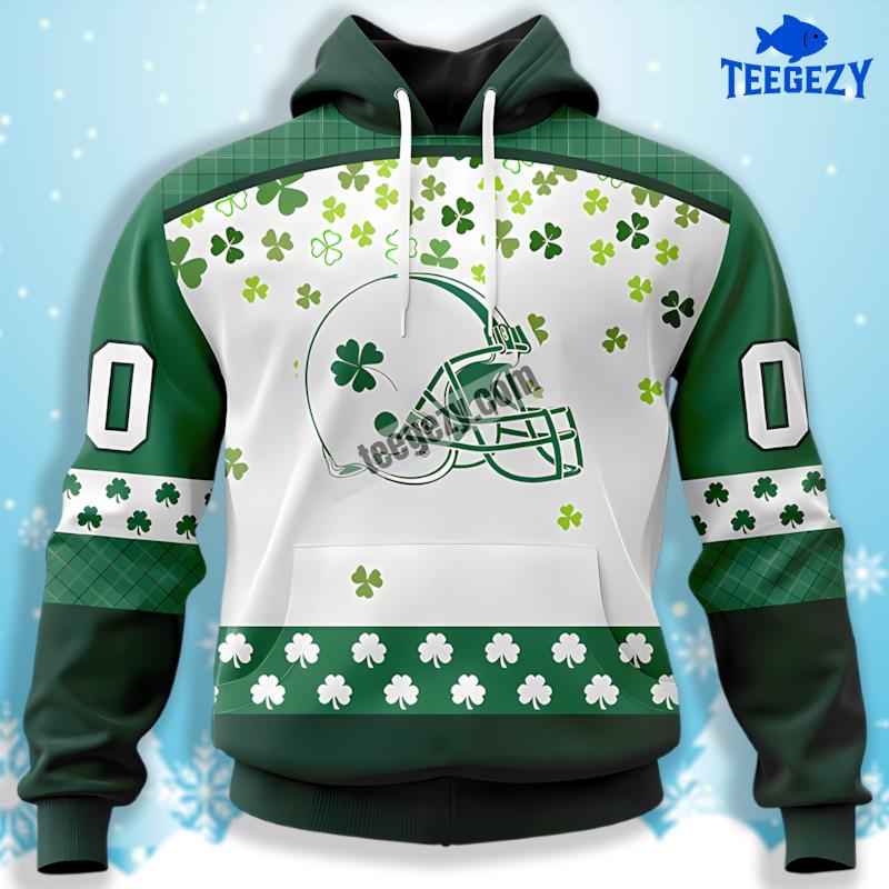 Cleveland Browns And Shamrock St Patrick 3D Graphic Hoodie Green