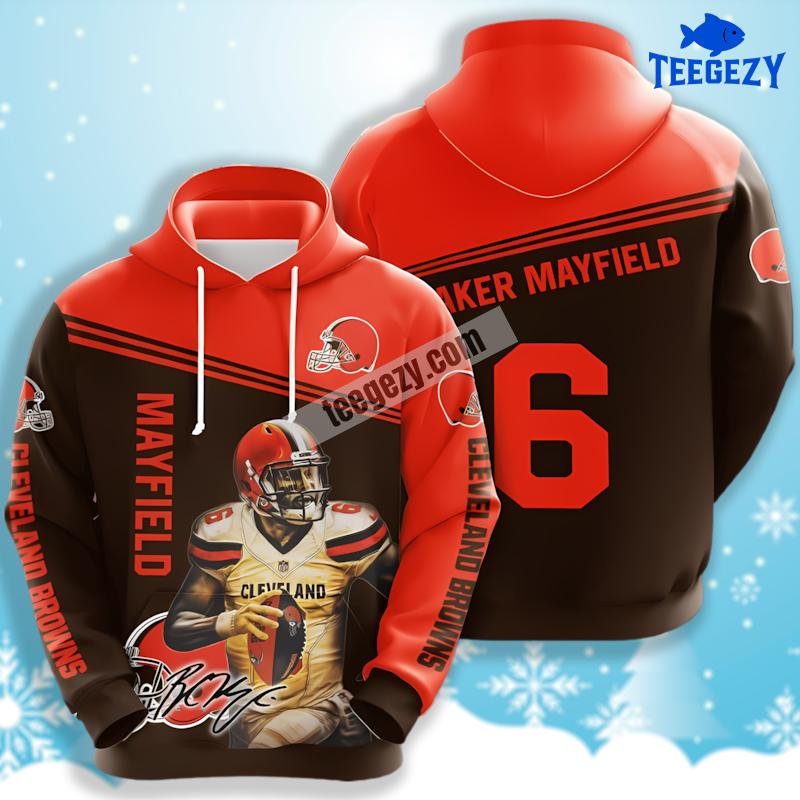 Cleveland Browns Baker Mayfield Black Orange 3D Fashion Hoodie Cleveland Browns Baker Mayfield Black Orange 3D Fashion Hoodie